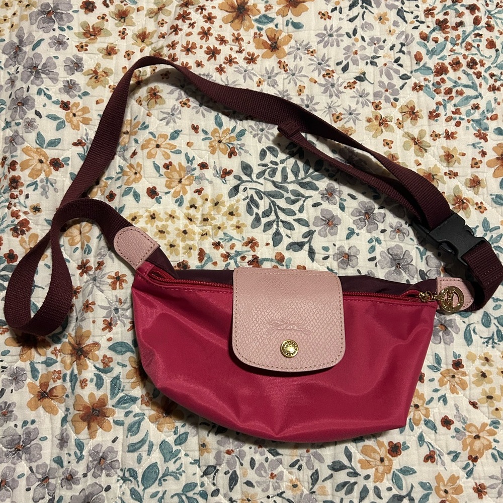 Women's Longchamp Le Pliage Re-Play Canvas Belt Bag / pink